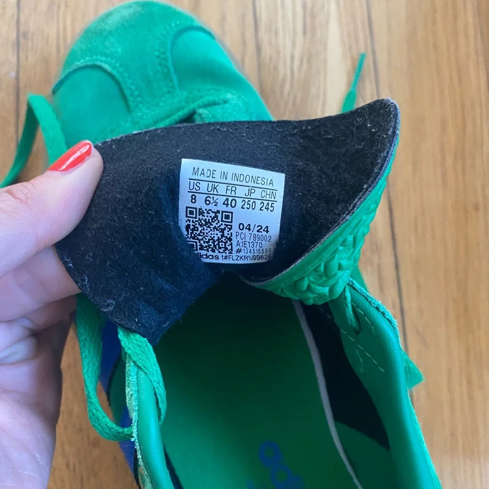 adidas Green and Blue Suede Platform Sneakers